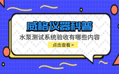 威格儀器-水泵測試系統(tǒng)驗(yàn)收有哪些內(nèi)容插圖